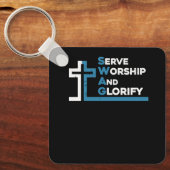 Jezus Swag Serve aanbidding Verheerlijken Geloof C Sleutelhanger (Voorkant)