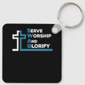 Jezus Swag Serve aanbidding Verheerlijken Geloof C Sleutelhanger (Achterkant)
