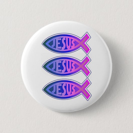 Jezus Symbool Ronde Button 5,7 Cm (Voorkant)