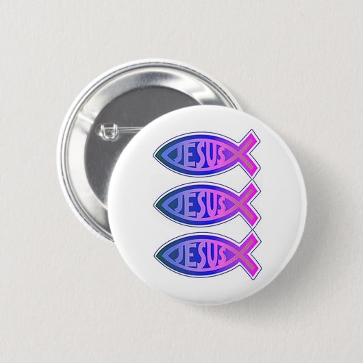Jezus Symbool Ronde Button 5,7 Cm (Voorkant /achterkant)