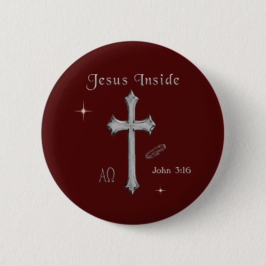 Jezus t-shirts ronde button 5,7 cm (Voorkant)