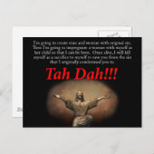 Jezus.  Tah Dah!!! Briefkaart (Voorkant / Achterkant)