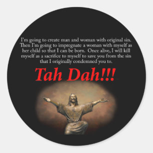 Jezus. Tah Dah!! Ronde Sticker