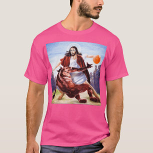 Jezus tegen Satan in Basketbal T-shirt