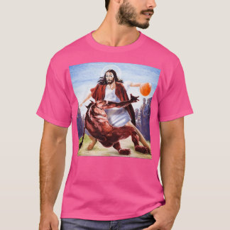 Jezus tegen Satan in Basketbal T-shirt