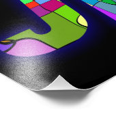 Jezus tekent in meerdere kleuren aan foto afdruk (Hoek)