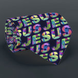 Jezus tekent in Stropdas met meerdere kleuren<br><div class="desc">moderne digitale kunst met " jesus " - teken in een patroon .</div>