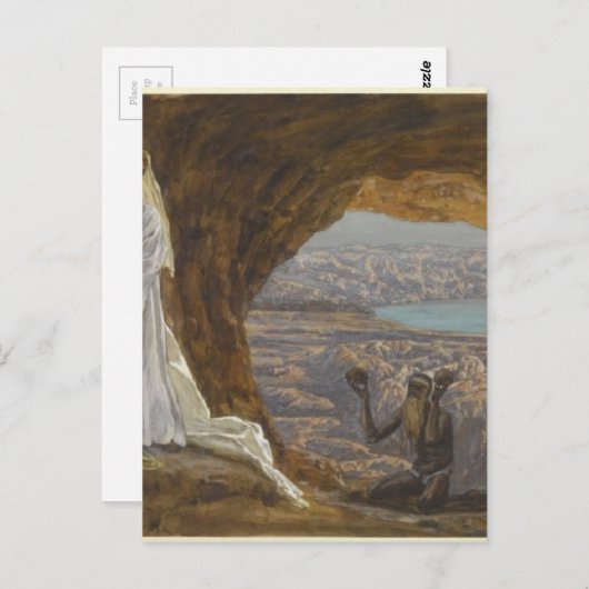 Jezus Tempted in Wilderness Briefkaart (Voorkant / Achterkant)
