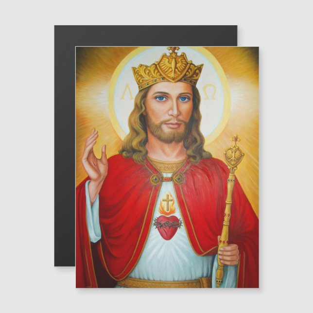 Jezus The King Blessing Sacred Heart (Voorkant / Achterkant)