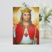 Jezus The King Blessing Sacred Heart Bedankkaart (Staand voorkant)