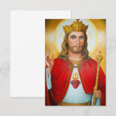 Jezus The King Blessing Sacred Heart Bedankkaart (Voorkant / Achterkant)