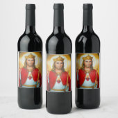 Jezus The King Blessing Sacred Heart Wijn Etiket (Flessen)