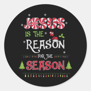 Jezus The Reason Christelijke Kerstmis Ronde Sticker