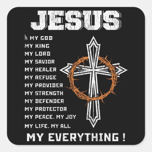 Jezus The Reason Christelijke Kerstmis Vierkante Sticker (Voorkant)