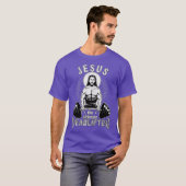 Jezus The Ultimate Deadlifter Funny Workout Gym T-shirt (Voorkant volledig)