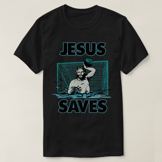 Jezus The Water Polo Goalie bewaart T Shirt voor C (Design voorkant)