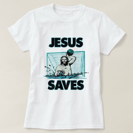 Jezus The Water Polo Goalie bewaart T Shirt voor C (Design voorkant)