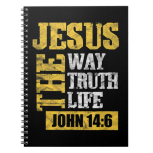 Jezus The Way Truth Life John 14:6 Christelijke Bi Notitieboek