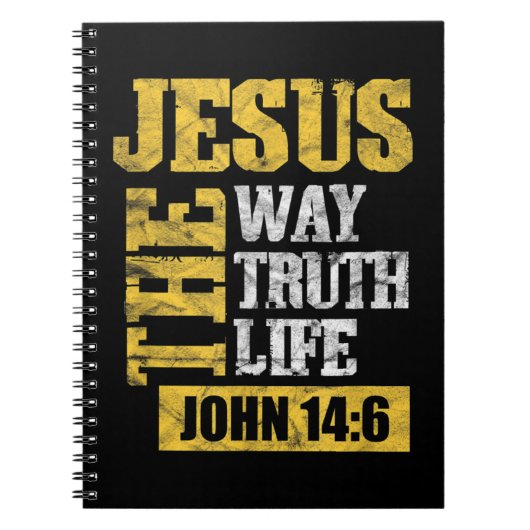 Jezus The Way Truth Life John 14:6 Christelijke Bi Notitieboek (Voorkant)