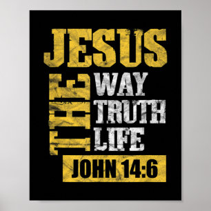 Jezus The Way Truth Life John 14:6 Christelijke Bi Poster