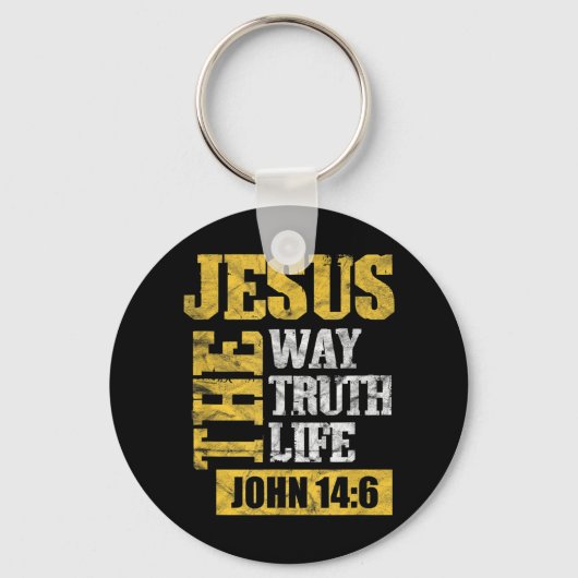 Jezus The Way Truth Life John 14:6 Christelijke Bi Sleutelhanger (Voorkant)