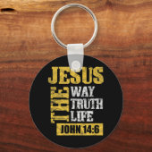 Jezus The Way Truth Life John 14:6 Christelijke Bi Sleutelhanger (Voorkant)
