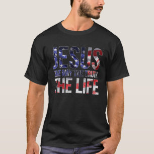 Jezus The Way Truth Life John 14:6 Christelijke Bi T-shirt