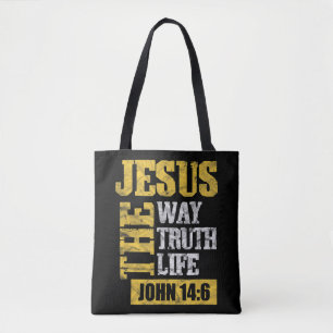 Jezus The Way Truth Life John 14:6 Christelijke Bi Tote Bag