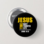 Jezus The Way Truth Life Scripting Faith Believer Ronde Button 5,7 Cm (Voorkant /achterkant)