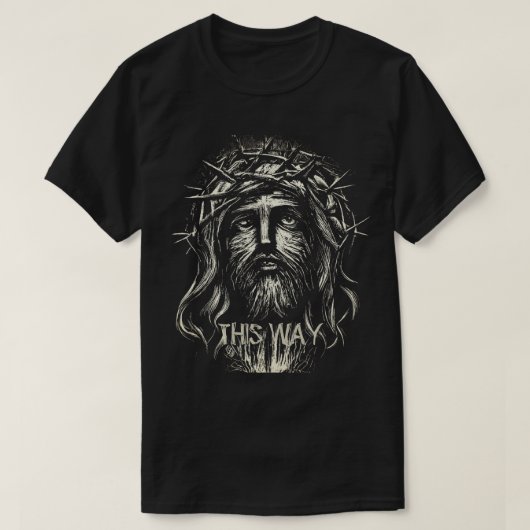 Jezus "This Way" Bold Graphic T-Shirt (Design voorkant)