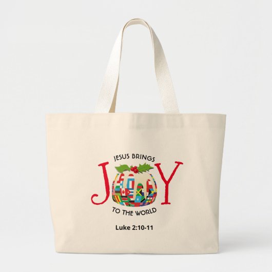 Jezus | TOEGANG TOT DE WERELDVlaggen | Kerstmis Grote Tote Bag (Voorkant)