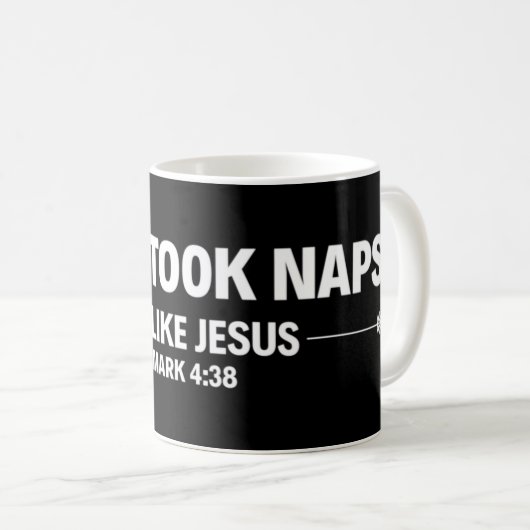 Jezus Took Naps is als Jezus Premium T-Shirt Jezus Koffiemok (Voorkant rechts)