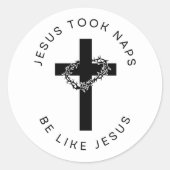 Jezus Took Naps is als Jezus Sticker (Voorkant)