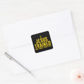 Jezus trainde God Family Wrestling, Christelijk Wr Vierkante Sticker (Envelop)