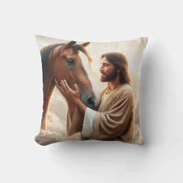 Jezus troost een paard in de hemel kussen