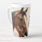 Jezus troost een paard in de hemel latte mok (Linkerhoek)