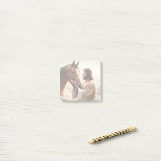 Jezus troost een paard in de hemel post-it® notes (Op bureau)