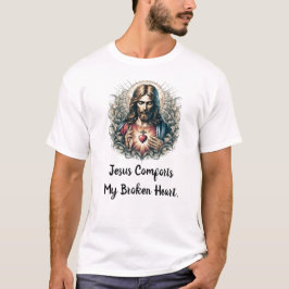 Jezus troost mijn gebroken hart luxe T-shirt