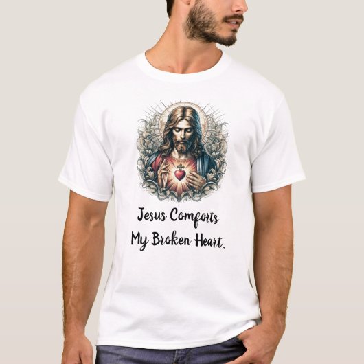 Jezus troost mijn gebroken hart luxe T-shirt (Voorkant)