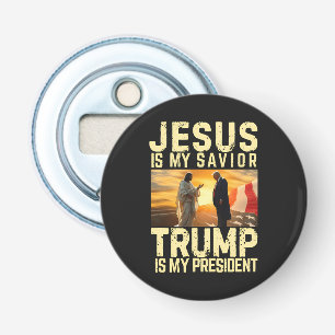 Jezus Trump - Jezus is mijn Heer Heiland Button Flesopener
