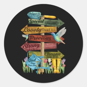 Jezus tuin bloem kolibrie god zeggen dat je ga ronde sticker