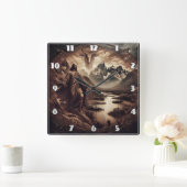 Jezus tussen de bergen en de rivieren in Natuur Vierkante Klok (Huis)