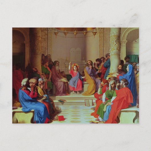 Jezus tussen de dokters, 1862 briefkaart (Voorkant)