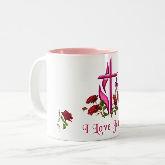 Jezus Tweekleurige Koffiemok (Voorkant links)