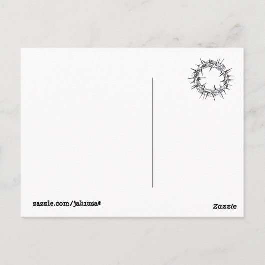 Jezus valt onder het kruis briefkaart (Achterkant)