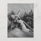 Jezus valt onder het kruis briefkaart (Voorkant)