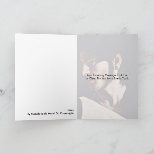 Jezus van Michelangelo Merisi da Caravaggio Kaart (Binnen)