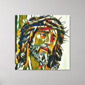 Jezus van Nazareth olie op doek portret Canvas Afdruk (Voorkant)
