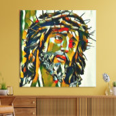 Jezus van Nazareth olie op doek portret Canvas Afdruk (Insitu (Woonkamer))