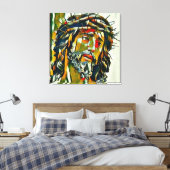 Jezus van Nazareth olie op doek portret Canvas Afdruk (Insitu (Slaapkamer))
